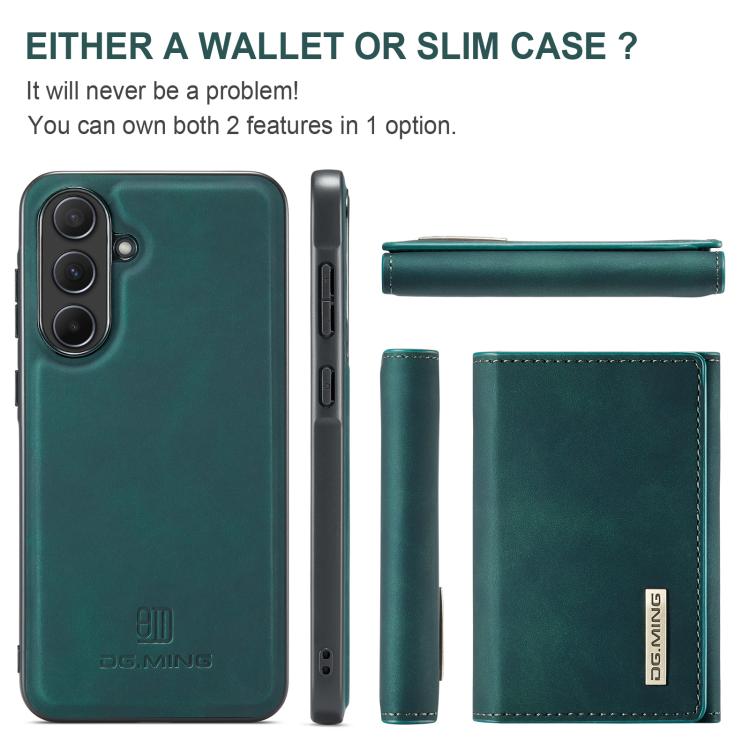 For Samsung Galaxy A56 5G DG.MING M1 Series 3-Fold Multi Card Wallet + Magnetic Phone Case(Green) - Galaxy Phone Cases by DG.MING | Online Shopping UK | buy2fix