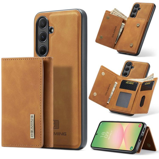 For Samsung Galaxy A56 5G DG.MING M1 Series 3-Fold Multi Card Wallet + Magnetic Phone Case(Brown) - Galaxy Phone Cases by DG.MING | Online Shopping UK | buy2fix