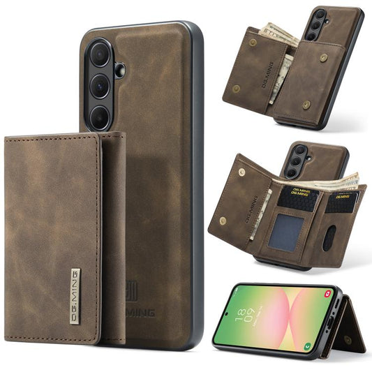 For Samsung Galaxy A56 5G DG.MING M1 Series 3-Fold Multi Card Wallet + Magnetic Phone Case(Coffee) - Galaxy Phone Cases by DG.MING | Online Shopping UK | buy2fix