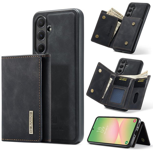 For Samsung Galaxy A56 5G DG.MING M1 Series 3-Fold Multi Card Wallet + Magnetic Phone Case(Black) - Galaxy Phone Cases by DG.MING | Online Shopping UK | buy2fix