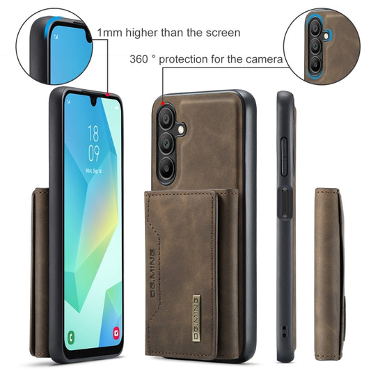 For Samsung Galaxy A16 5G DG.MING M2 Series 3-Fold Multi Card Bag + Magnetic Phone Case(Coffee) by DG.MING