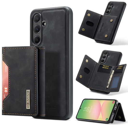 For Samsung Galaxy A56 5G DG.MING M2 Series 3-Fold Multi Card Bag + Magnetic Phone Case(Black) - Galaxy Phone Cases by DG.MING | Online Shopping UK | buy2fix
