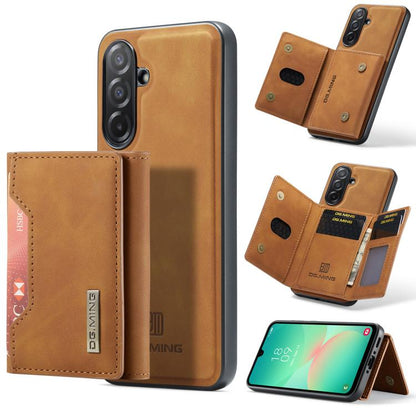 For Samsung Galaxy A26 5G DG.MING M2 Series 3-Fold Multi Card Bag + Magnetic Phone Case(Brown) - Galaxy Phone Cases by DG.MING | Online Shopping UK | buy2fix