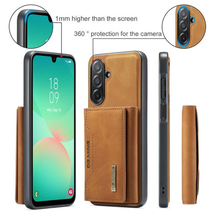 For Samsung Galaxy A26 5G DG.MING M2 Series 3-Fold Multi Card Bag + Magnetic Phone Case(Brown) - Galaxy Phone Cases by DG.MING | Online Shopping UK | buy2fix