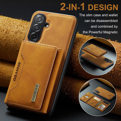 For Samsung Galaxy A26 5G DG.MING M2 Series 3-Fold Multi Card Bag + Magnetic Phone Case(Brown) - Galaxy Phone Cases by DG.MING | Online Shopping UK | buy2fix