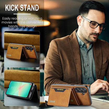 For Samsung Galaxy A26 5G DG.MING M2 Series 3-Fold Multi Card Bag + Magnetic Phone Case(Brown) - Galaxy Phone Cases by DG.MING | Online Shopping UK | buy2fix
