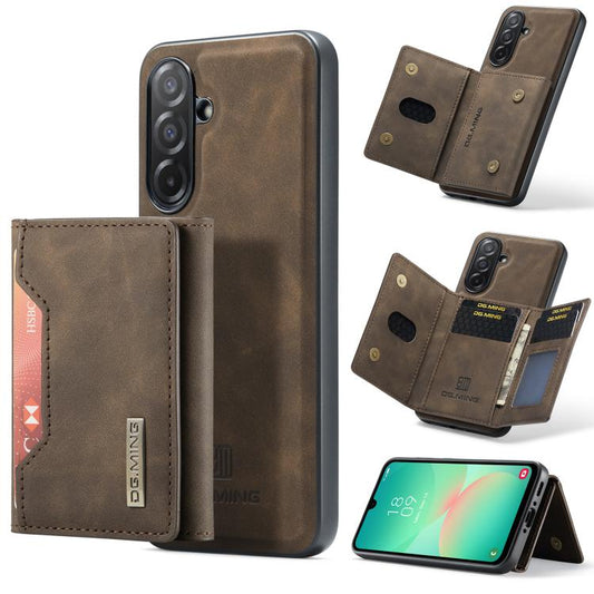 For Samsung Galaxy A26 5G DG.MING M2 Series 3-Fold Multi Card Bag + Magnetic Phone Case(Coffee) - Galaxy Phone Cases by DG.MING | Online Shopping UK | buy2fix