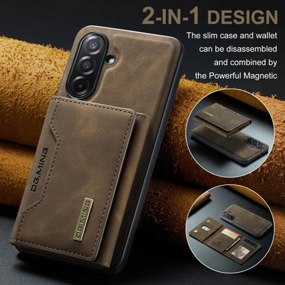For Samsung Galaxy A26 5G DG.MING M2 Series 3-Fold Multi Card Bag + Magnetic Phone Case(Coffee) - Galaxy Phone Cases by DG.MING | Online Shopping UK | buy2fix