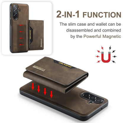 For Samsung Galaxy A26 5G DG.MING M2 Series 3-Fold Multi Card Bag + Magnetic Phone Case(Coffee) - Galaxy Phone Cases by DG.MING | Online Shopping UK | buy2fix