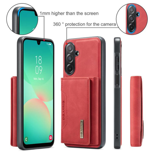 For Samsung Galaxy A26 5G DG.MING M2 Series 3-Fold Multi Card Bag + Magnetic Phone Case(Red) - Galaxy Phone Cases by DG.MING | Online Shopping UK | buy2fix