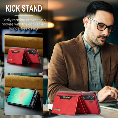 For Samsung Galaxy A26 5G DG.MING M2 Series 3-Fold Multi Card Bag + Magnetic Phone Case(Red) - Galaxy Phone Cases by DG.MING | Online Shopping UK | buy2fix