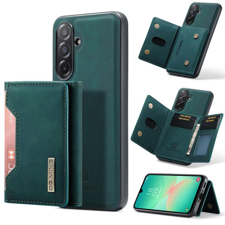 For Samsung Galaxy A26 5G DG.MING M2 Series 3-Fold Multi Card Bag + Magnetic Phone Case(Green) - Galaxy Phone Cases by DG.MING | Online Shopping UK | buy2fix