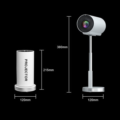 TS-3 1280x720P 260ANSI HiSilicon 352 Android 9.0 Telescopic Projector, US Plug(White) by buy2fix