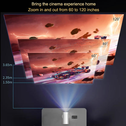 TS-3 1280x720P 260ANSI HiSilicon 352 Android 9.0 Telescopic Projector, US Plug(White) by buy2fix