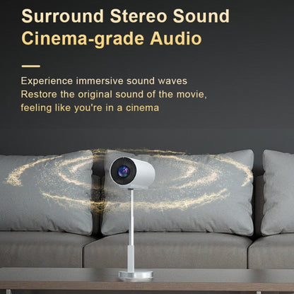 TS-3 1280x720P 260ANSI HiSilicon 352 Android 9.0 Telescopic Projector, US Plug(White) by buy2fix