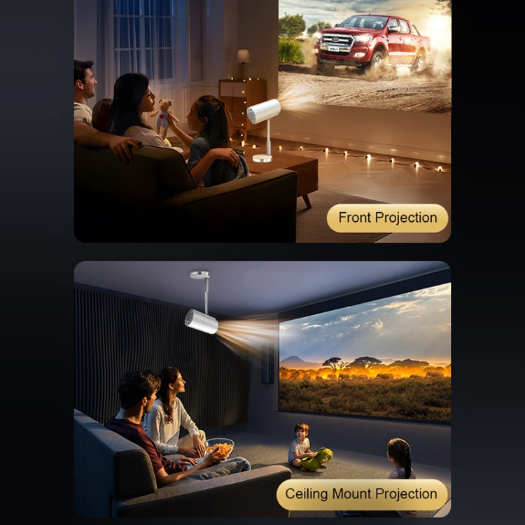 TS-3 1280x720P 260ANSI HiSilicon 352 Android 9.0 Telescopic Projector, US Plug(White) by buy2fix