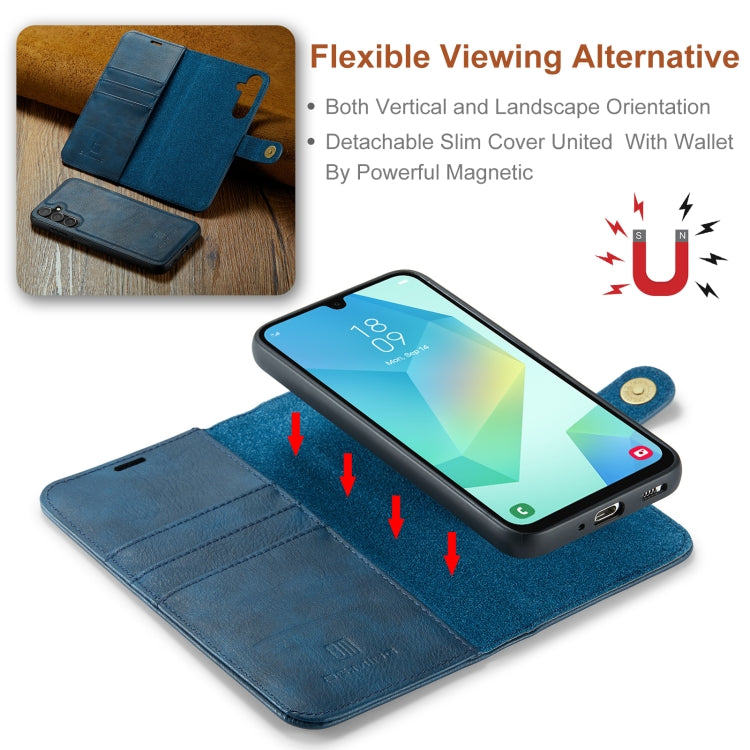 For Samsung Galaxy A16 5G DG.MING Crazy Horse Texture Detachable Magnetic Leather Case(Blue) - Galaxy Phone Cases by DG.MING | Online Shopping UK | buy2fix