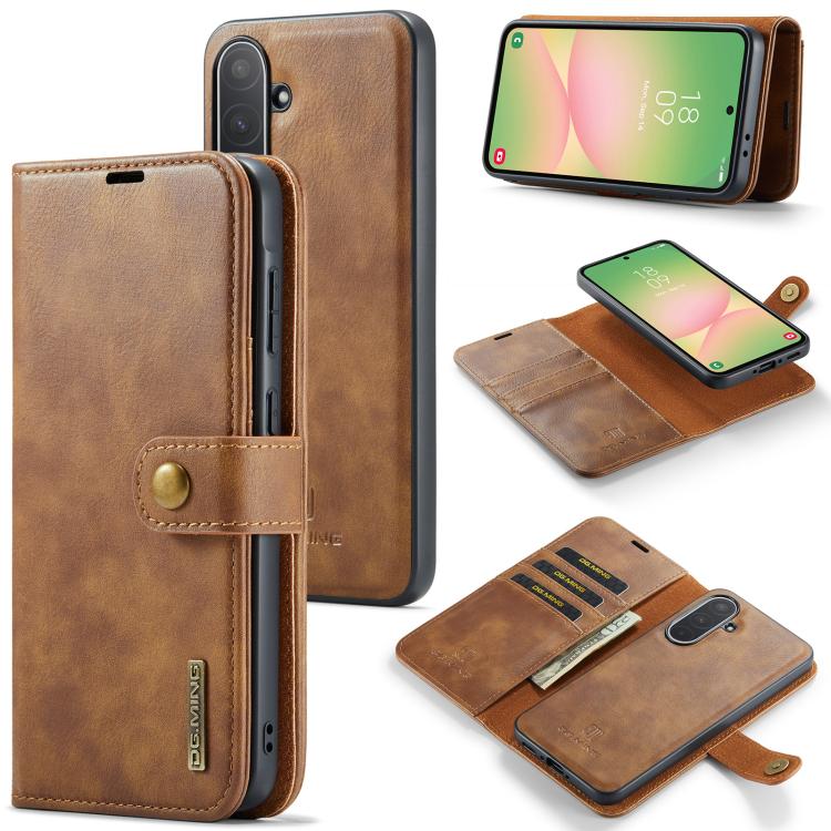 For Samsung Galaxy A56 5G DG.MING Crazy Horse Texture Detachable Magnetic Leather Case(Brown) - Galaxy Phone Cases by DG.MING | Online Shopping UK | buy2fix
