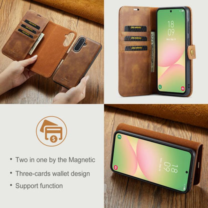 For Samsung Galaxy A56 5G DG.MING Crazy Horse Texture Detachable Magnetic Leather Case(Brown) - Galaxy Phone Cases by DG.MING | Online Shopping UK | buy2fix