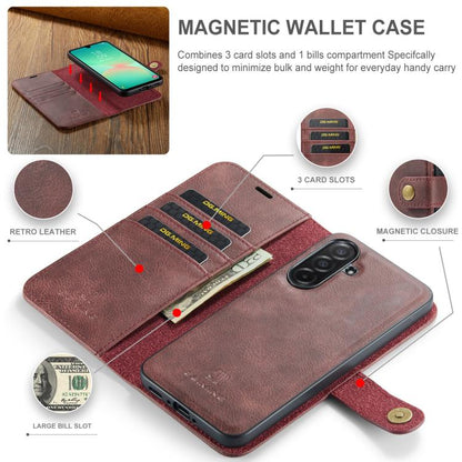 For Samsung Galaxy A26 5G DG.MING Crazy Horse Texture Detachable Magnetic Leather Case(Red) - Galaxy Phone Cases by DG.MING | Online Shopping UK | buy2fix