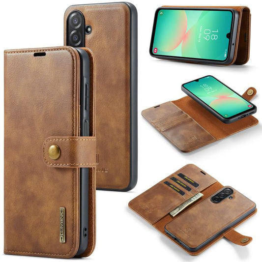 For Samsung Galaxy A26 5G DG.MING Crazy Horse Texture Detachable Magnetic Leather Case(Brown) - Galaxy Phone Cases by DG.MING | Online Shopping UK | buy2fix