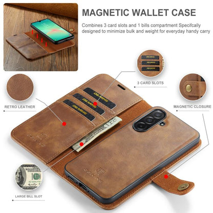For Samsung Galaxy A26 5G DG.MING Crazy Horse Texture Detachable Magnetic Leather Case(Brown) - Galaxy Phone Cases by DG.MING | Online Shopping UK | buy2fix