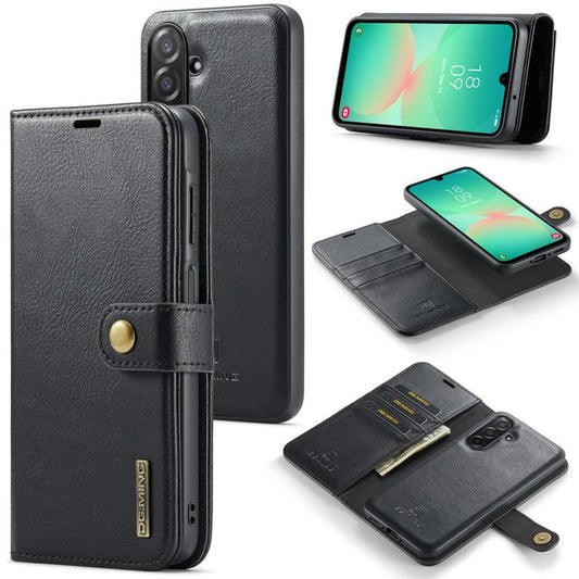 For Samsung Galaxy A26 5G DG.MING Crazy Horse Texture Detachable Magnetic Leather Case(Black) - Galaxy Phone Cases by DG.MING | Online Shopping UK | buy2fix