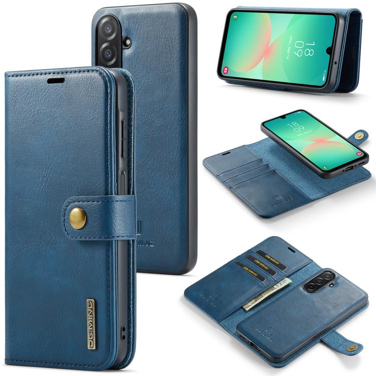 For Samsung Galaxy A26 5G DG.MING Crazy Horse Texture Detachable Magnetic Leather Case(Blue) - Galaxy Phone Cases by DG.MING | Online Shopping UK | buy2fix