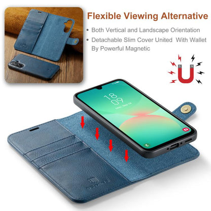 For Samsung Galaxy A26 5G DG.MING Crazy Horse Texture Detachable Magnetic Leather Case(Blue) - Galaxy Phone Cases by DG.MING | Online Shopping UK | buy2fix