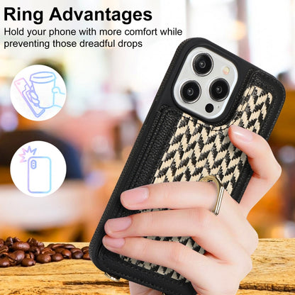 For iPhone 13 Pro Max Double Bckle Card Slot Full Coverage Phone Case with Cross-body Strap(Black) - iPhone 13 Pro Max Cases by buy2fix | Online Shopping UK | buy2fix