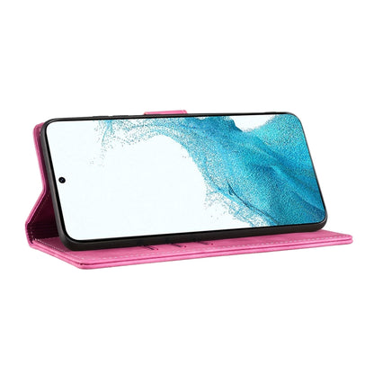 For Samsung Galaxy S25+ 5G Pen Heart Cat Embossed Leather Phone Case(Pink) by buy2fix
