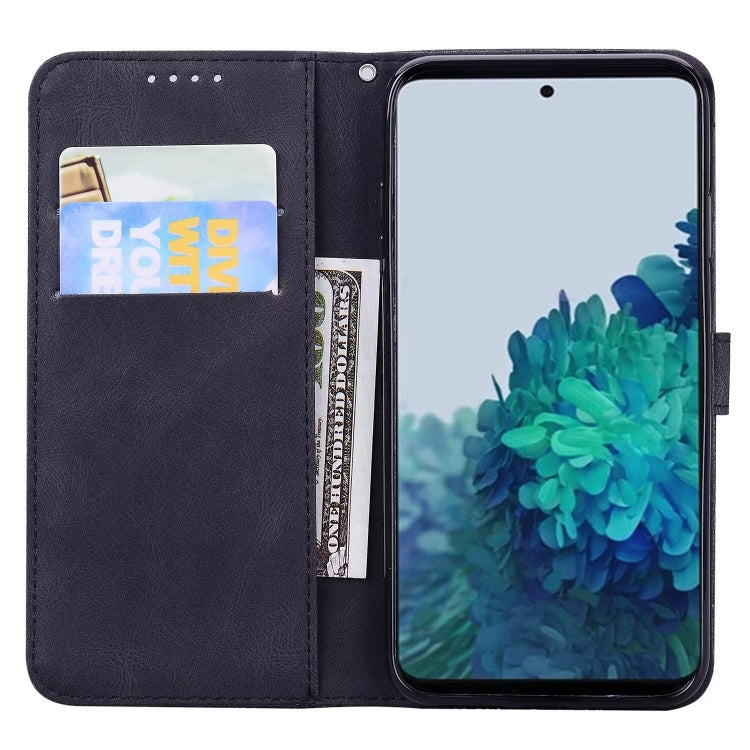 For Samsung Galaxy S25 5G Retro Skin Feel Butterflies Embossing Horizontal Flip Leather Phone Case(Black) by buy2fix