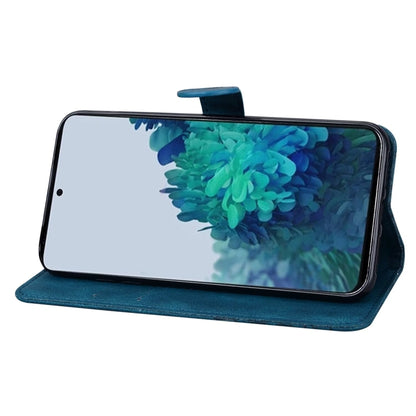 For Samsung Galaxy S25 5G Retro Skin Feel Butterflies Embossing Horizontal Flip Leather Phone Case(Blue) by buy2fix