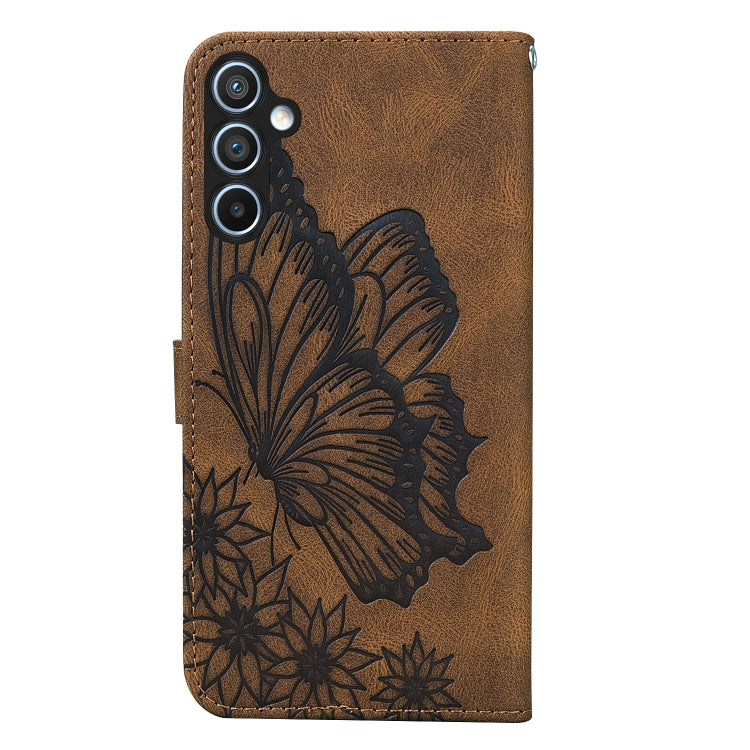 For Samsung Galaxy S25 5G Retro Skin Feel Butterflies Embossing Horizontal Flip Leather Phone Case(Brown) by buy2fix