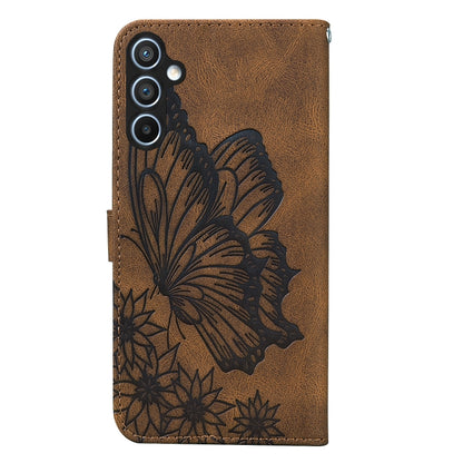 For Samsung Galaxy S25 5G Retro Skin Feel Butterflies Embossing Horizontal Flip Leather Phone Case(Brown) by buy2fix