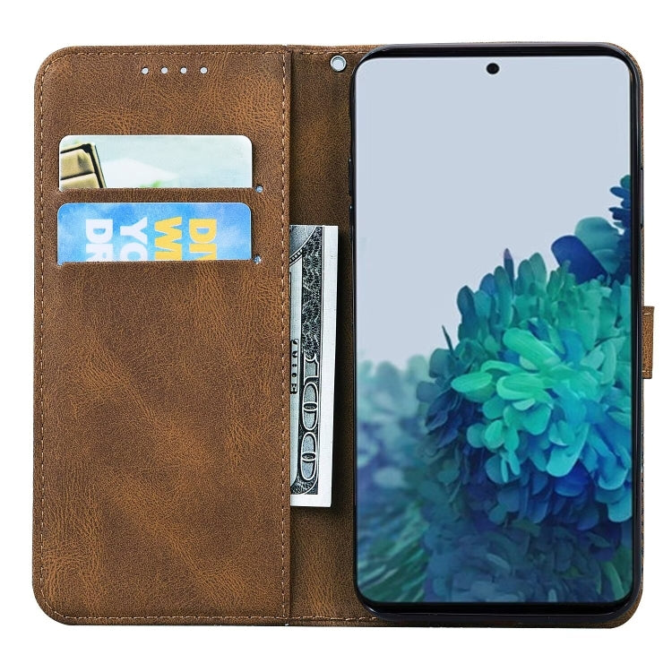 For Samsung Galaxy S25 5G Retro Skin Feel Butterflies Embossing Horizontal Flip Leather Phone Case(Brown) by buy2fix