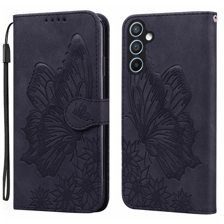 For Samsung Galaxy S25+ 5G Retro Skin Feel Butterflies Embossing Horizontal Flip Leather Phone Case(Black) by buy2fix