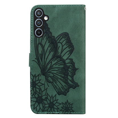 For Samsung Galaxy S25+ 5G Retro Skin Feel Butterflies Embossing Horizontal Flip Leather Phone Case(Green) by buy2fix
