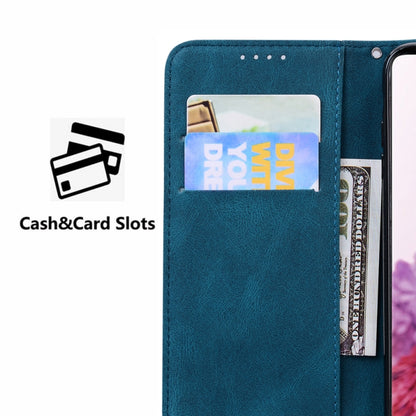 For Samsung Galaxy S25+ 5G Retro Skin Feel Butterflies Embossing Horizontal Flip Leather Phone Case(Blue) by buy2fix