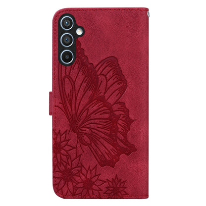 For Samsung Galaxy S25+ 5G Retro Skin Feel Butterflies Embossing Horizontal Flip Leather Phone Case(Red) by buy2fix