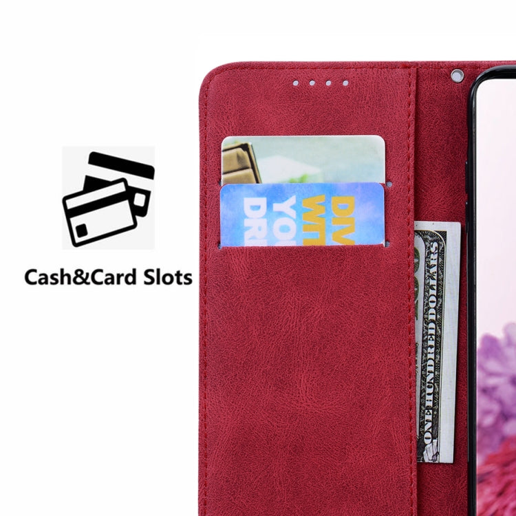 For Samsung Galaxy S25+ 5G Retro Skin Feel Butterflies Embossing Horizontal Flip Leather Phone Case(Red) by buy2fix