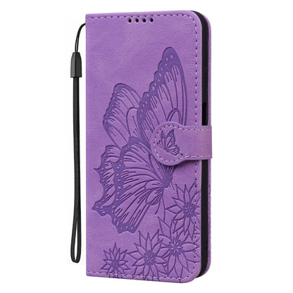 For Samsung Galaxy S25+ 5G Retro Skin Feel Butterflies Embossing Horizontal Flip Leather Phone Case(Purple) by buy2fix