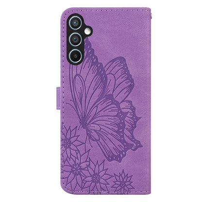 For Samsung Galaxy S25+ 5G Retro Skin Feel Butterflies Embossing Horizontal Flip Leather Phone Case(Purple) by buy2fix