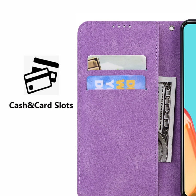 For Samsung Galaxy S25+ 5G Retro Skin Feel Butterflies Embossing Horizontal Flip Leather Phone Case(Purple) by buy2fix