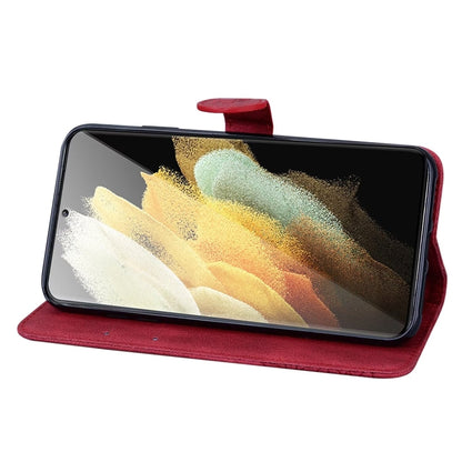 For Samsung Galaxy S25 Ultra 5G Retro Skin Feel Butterflies Embossing Horizontal Flip Leather Phone Case(Red) - Galaxy S25 Ultra 5G Cases by buy2fix | Online Shopping UK | buy2fix