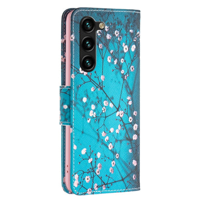 For Samsung Galaxy S25+ 5G Colored Drawing Pattern Leather Phone Case(Plum Blossom) by buy2fix