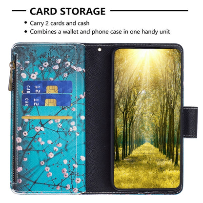 For Samsung Galaxy S25+ 5G Colored Drawing Pattern Zipper Leather Phone Case(Plum Blossom) by buy2fix