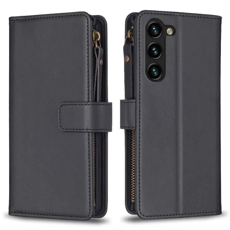 For Samsung Galaxy S25+ 5G 9 Card Slots Zipper Wallet Leather Flip Phone Case(Black) by buy2fix