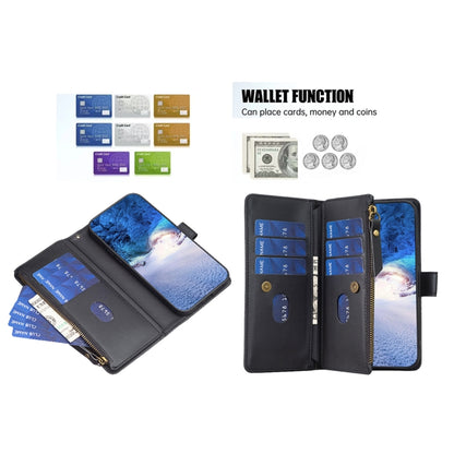 For Samsung Galaxy S25+ 5G 9 Card Slots Zipper Wallet Leather Flip Phone Case(Black) by buy2fix