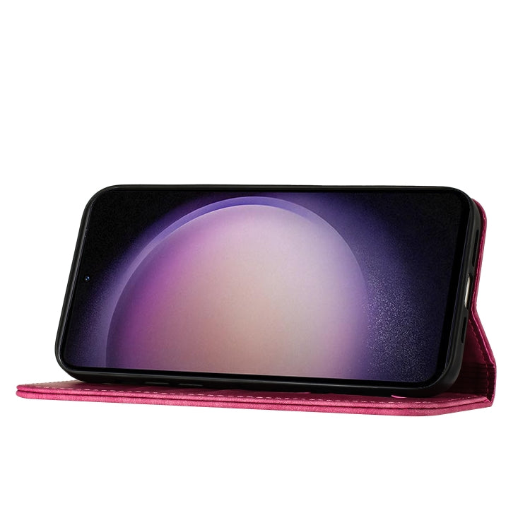 For Samsung Galaxy S25+ 5G Butterfly Cat Embossing Flip Leather Phone Case(Pink) by buy2fix